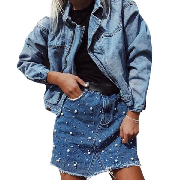 skirts 2021 pearl beading denim skirt women irregular high waist pocket jeans casual summer ladies mini saia faldas, Black
skirts 2021 pearl beading denim skirt women irregular high waist pocket jeans casual summer ladies mini saia faldas, Black