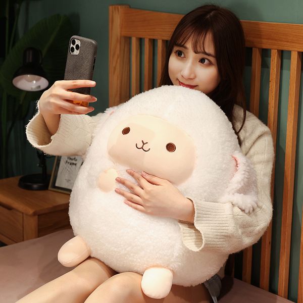 

40cm Cute Fat Sheep Plush Toy Stuffed Animal Soft Plushie Chubby Lamb Kawaii Pillow Doll Toys for Girls Kids Birthday Gift Decor, White