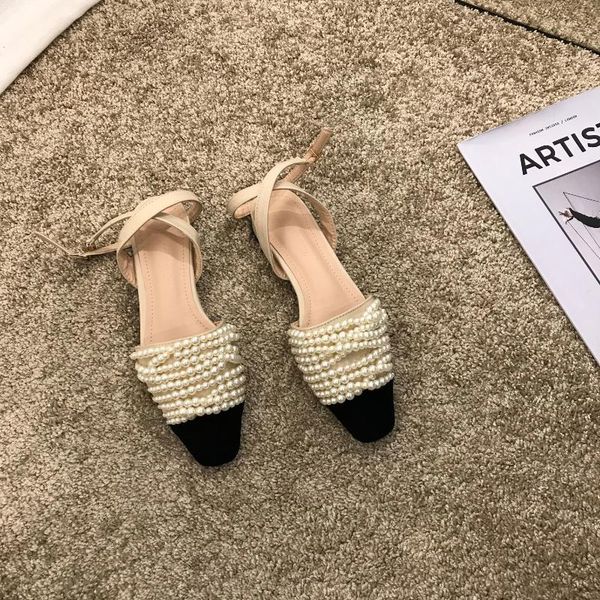 flat-bottomed shoes woman 2021 summer flats sandals pearl square toe empty single genuine leather string bead sandal, Black
flat-bottomed shoes woman 2021 summer flats sandals pearl square toe empty single genuine leather string bead sandal, Black