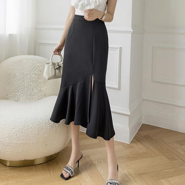 skirts split black casual slim high waist women trumpet skirt office ladies summer ruffles korean harajuku midi jupe jk1079
skirts split black casual slim high waist women trumpet skirt office ladies summer ruffles korean harajuku midi jupe jk1079