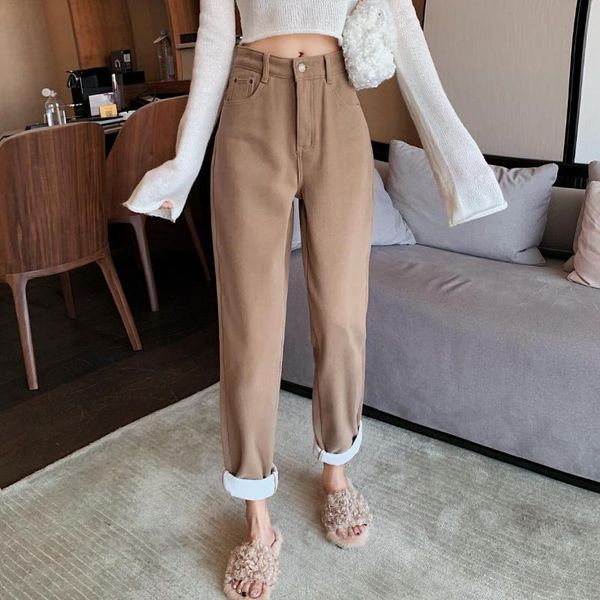 women's jeans casual all-match 2021 autumn and winter loose plus velvet thick straight harem pants korean fashion clothing, Blue
women's jeans casual all-match 2021 autumn and winter loose plus velvet thick straight harem pants korean fashion clothing, Blue