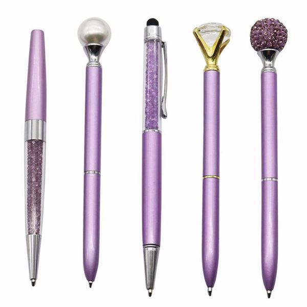 ballpoint pens 5pcs/set purple diamond crystal pen black refill creative writing tools student school supplies, Blue;orange
ballpoint pens 5pcs/set purple diamond crystal pen black refill creative writing tools student school supplies, Blue;orange