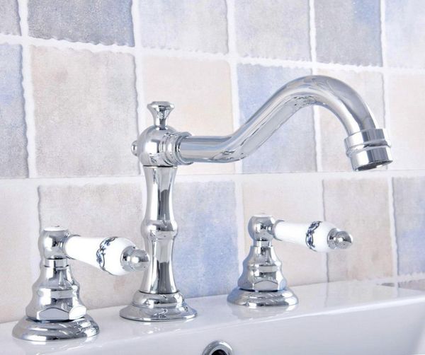 polished chrome brass deck mounted dual handles widespread bathroom 3 holes basin faucet mixer water taps mnf538 sink faucets
polished chrome brass deck mounted dual handles widespread bathroom 3 holes basin faucet mixer water taps mnf538 sink faucets