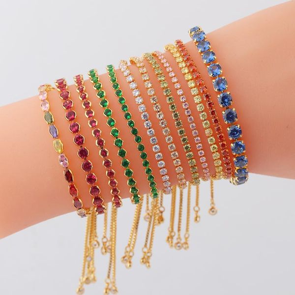 charm bracelets high-quality rainbow cz stone bling iced out pave tennis chain bracelet for women adjustable wedding jewelry gift, Golden;silver
charm bracelets high-quality rainbow cz stone bling iced out pave tennis chain bracelet for women adjustable wedding jewelry gift, Golden;silver