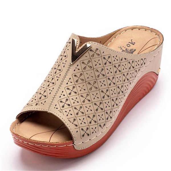 designer women's thick-soled slippers 2021 summer large size slope heel hollow sandals, Black
designer women's thick-soled slippers 2021 summer large size slope heel hollow sandals, Black