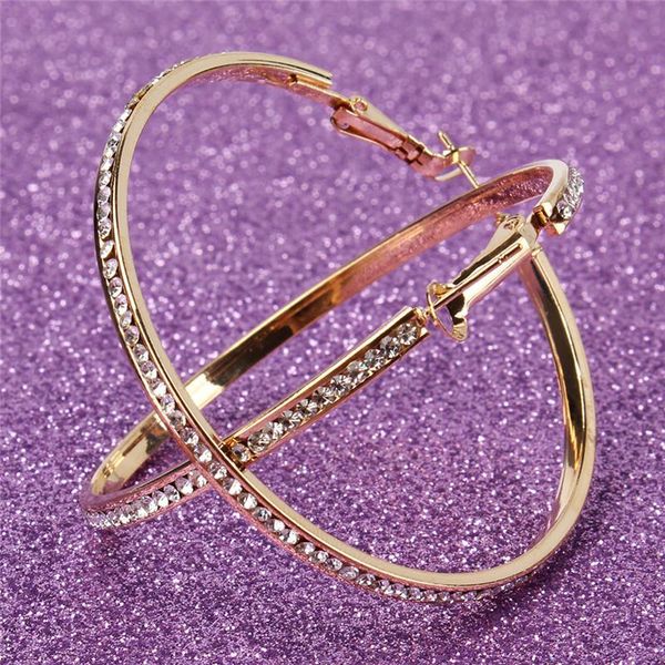 hoop & huggie female big circles earrings personality super crystal women fashion jewelry round 55mm, Golden;silver
hoop & huggie female big circles earrings personality super crystal women fashion jewelry round 55mm, Golden;silver
