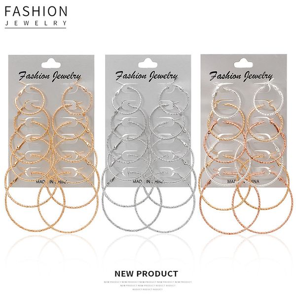 big and small circle 6-piece set rock punk exaggerated personality earrings girl, Silver
big and small circle 6-piece set rock punk exaggerated personality earrings girl, Silver