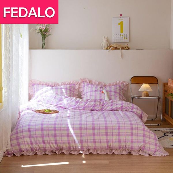 bedding sets four-piece set on washed cotton bed plaid korean style yarn-dyed quilt cover sheet lace three-piece student bedroom
bedding sets four-piece set on washed cotton bed plaid korean style yarn-dyed quilt cover sheet lace three-piece student bedroom