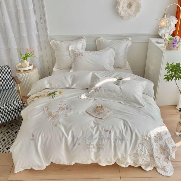 bedding sets white princess set bow flowers embroidery 600tc egyptian cotton quilt/duvet cover bed linen pillowcase bedspread 4pcs
bedding sets white princess set bow flowers embroidery 600tc egyptian cotton quilt/duvet cover bed linen pillowcase bedspread 4pcs