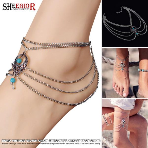 anklets boho vintage beach foot chain bracelets for women men accessories summer barefoot silver color jewelry fashion gift, Red;blue
anklets boho vintage beach foot chain bracelets for women men accessories summer barefoot silver color jewelry fashion gift, Red;blue