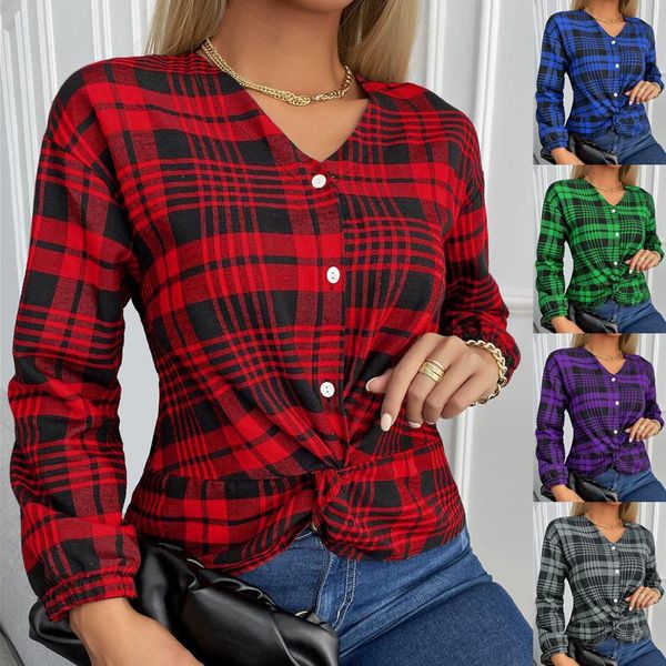 women's blouses & shirts vintage lattice print v neck button lady shirt blusa spring twist womens clothing elegant female plaid blouse, White
women's blouses & shirts vintage lattice print v neck button lady shirt blusa spring twist womens clothing elegant female plaid blouse, White