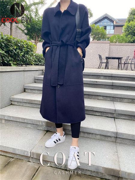 women's wool & blends autumn and winter coat long fashion thick, Black 
women's wool & blends autumn and winter coat long fashion thick, Black