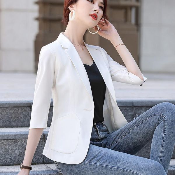 women's suits & blazers white small suit jacket fashion all-match slim temperament casual summer sunscreen air-conditioned shirt top, White;black
women's suits & blazers white small suit jacket fashion all-match slim temperament casual summer sunscreen air-conditioned shirt top, White;black