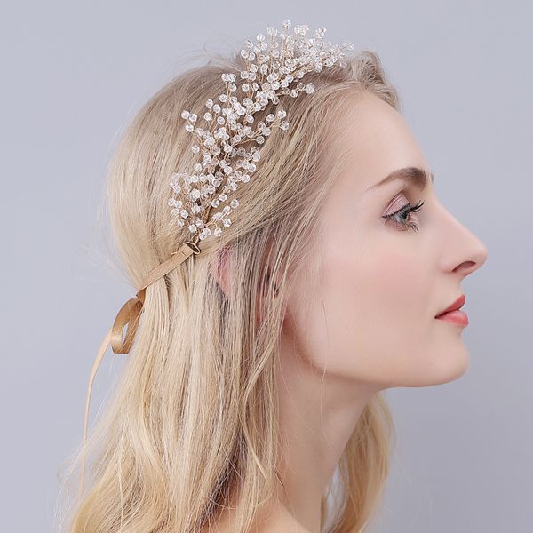 o944 luxurious handmade women wedding bridal headpiece alloy branch crystal bead marriage perform bride to be tiara with ribbon, Silver
o944 luxurious handmade women wedding bridal headpiece alloy branch crystal bead marriage perform bride to be tiara with ribbon, Silver