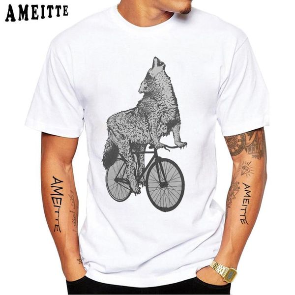 vintage wolf on a bicycle printed t-shirt men short sleeve funny animal riding bike design casual hip hop boy white tees men's t-shir, White;black
vintage wolf on a bicycle printed t-shirt men short sleeve funny animal riding bike design casual hip hop boy white tees men's t-shir, White;black