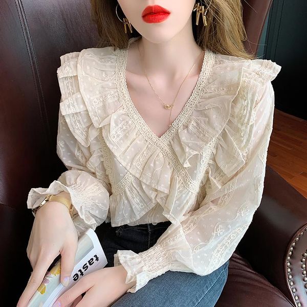 women's blouses & shirts chikichi embroidered ruffled cross v-neck chiffon shirt women's autumn 2021 loose fashion long-sleeved top, White
women's blouses & shirts chikichi embroidered ruffled cross v-neck chiffon shirt women's autumn 2021 loose fashion long-sleeved top, White