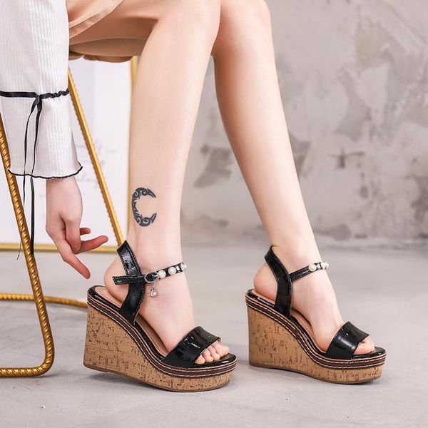 slippers 2021 summer students korean fashion roman shoes slope heel high sandals women's pearl breathable sandal juz3, Black
slippers 2021 summer students korean fashion roman shoes slope heel high sandals women's pearl breathable sandal juz3, Black