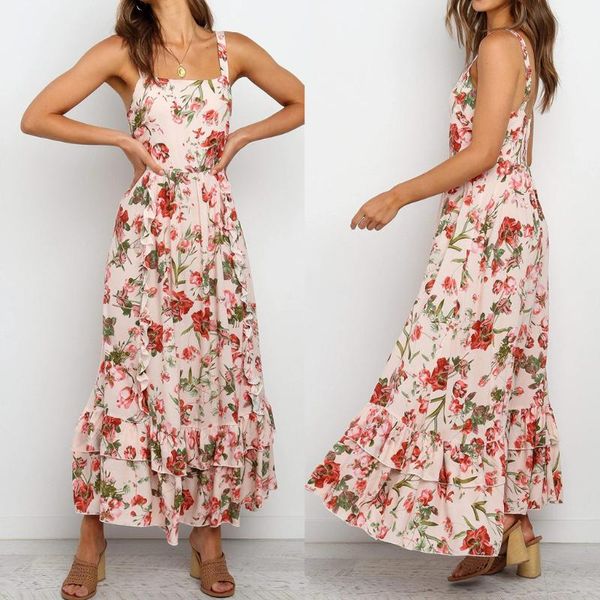 women suspender dress 2021 summer fashion female sleeveless vintage printed floral casual dresses vestidos ankle length, Black;gray 
women suspender dress 2021 summer fashion female sleeveless vintage printed floral casual dresses vestidos ankle length, Black;gray