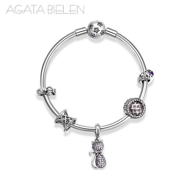 charm bracelets fashion for women luxury 925 sterling silver cat pink cz beads party wedding bangles fine jewelry, Golden;silver
charm bracelets fashion for women luxury 925 sterling silver cat pink cz beads party wedding bangles fine jewelry, Golden;silver