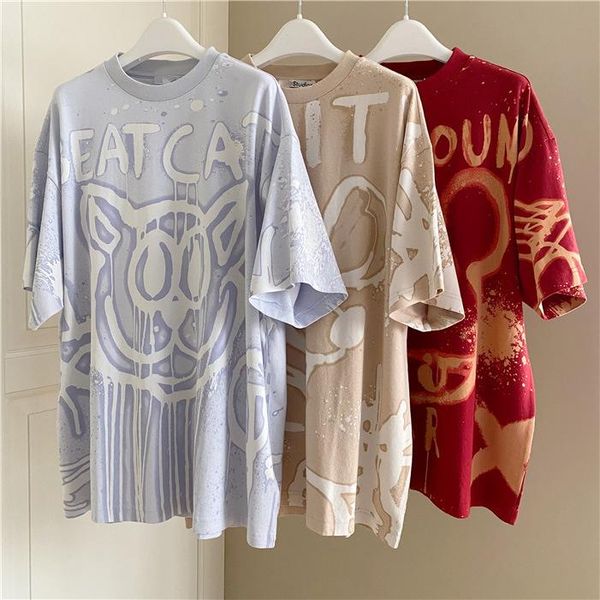 women's t-shirt 2021 summer fashion classic animal letter graffiti printing casual versatile cotton loose short sleeve a3, White
women's t-shirt 2021 summer fashion classic animal letter graffiti printing casual versatile cotton loose short sleeve a3, White