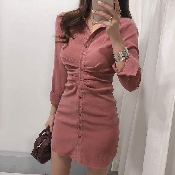 casual dresses vintage single-breasted pencil dress office ladies long sleeve turn-down collar high waist elegant mini, Black;gray
casual dresses vintage single-breasted pencil dress office ladies long sleeve turn-down collar high waist elegant mini, Black;gray