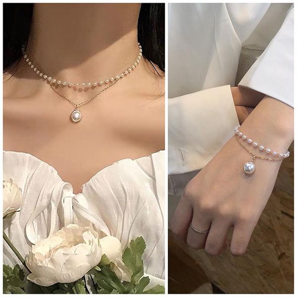 chokers simple retro multilayer pearl necklace bracelet ins temperament sweet pendant bracelets jewelry accessories gift, Golden;silver
chokers simple retro multilayer pearl necklace bracelet ins temperament sweet pendant bracelets jewelry accessories gift, Golden;silver