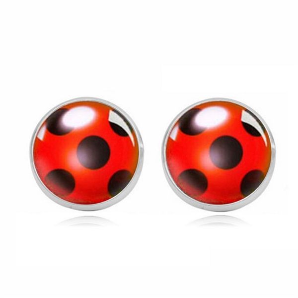seven star ladybird girl's time fashion creative popular earrings, Black 
seven star ladybird girl's time fashion creative popular earrings, Black