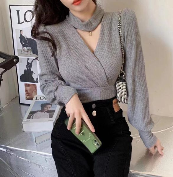 women's blouses & shirts 2021 autumn fashion hollow out solid slim knitted fabric sweater, White
women's blouses & shirts 2021 autumn fashion hollow out solid slim knitted fabric sweater, White