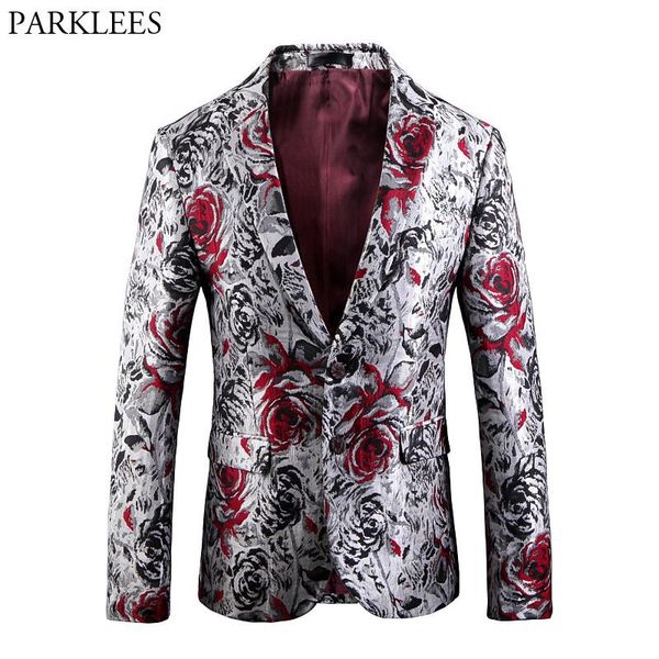 men's suits & blazers luxury bronzing rose floral velvet blazer men slim fit single breasted suit jacket wedding groom party stage cost, White;black
men's suits & blazers luxury bronzing rose floral velvet blazer men slim fit single breasted suit jacket wedding groom party stage cost, White;black