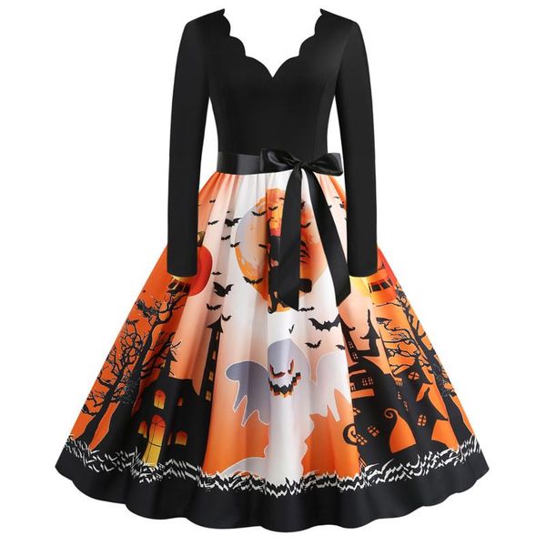 casual dresses halloween party prom women vintage dress long sleeve v neck waist bandage swing a line vestido feminino 40#, Black;gray
casual dresses halloween party prom women vintage dress long sleeve v neck waist bandage swing a line vestido feminino 40#, Black;gray