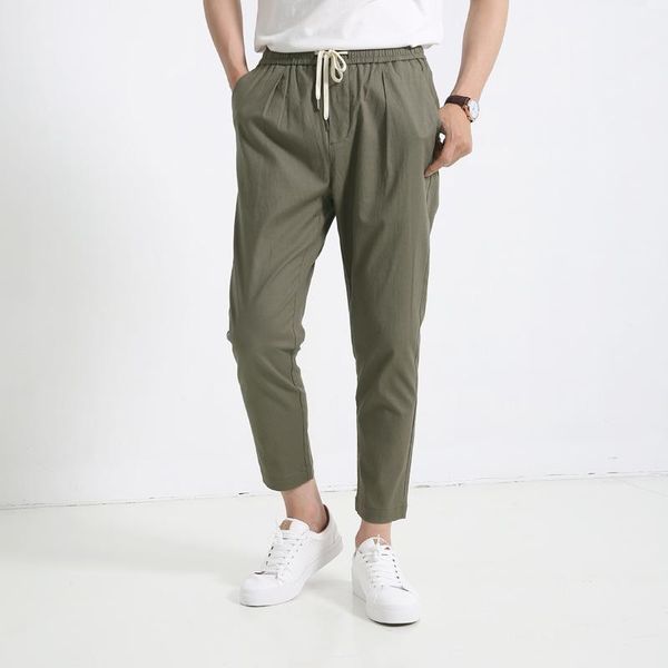 men's pants 2021 spring and summer thin style trend 9-point casual straight elastic waist drawstring comfortable, Black
men's pants 2021 spring and summer thin style trend 9-point casual straight elastic waist drawstring comfortable, Black