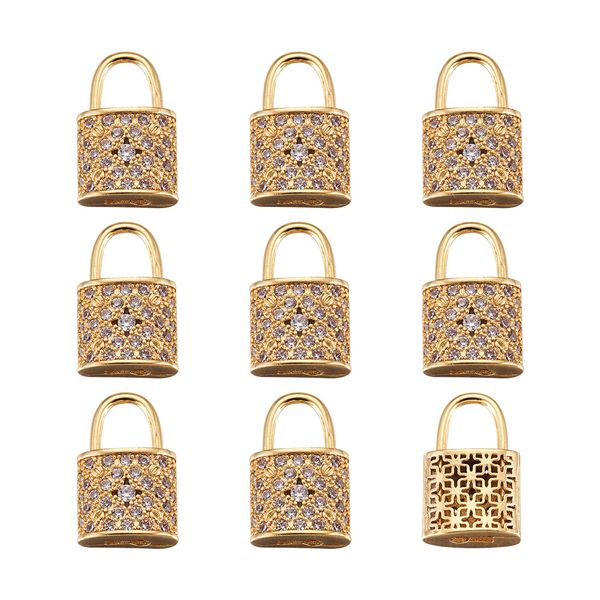 10pcs padlock pendant lock shape chains charms brass micro pave cubic zirconia pendants for necklace jewelry making accessories, Silver
10pcs padlock pendant lock shape chains charms brass micro pave cubic zirconia pendants for necklace jewelry making accessories, Silver