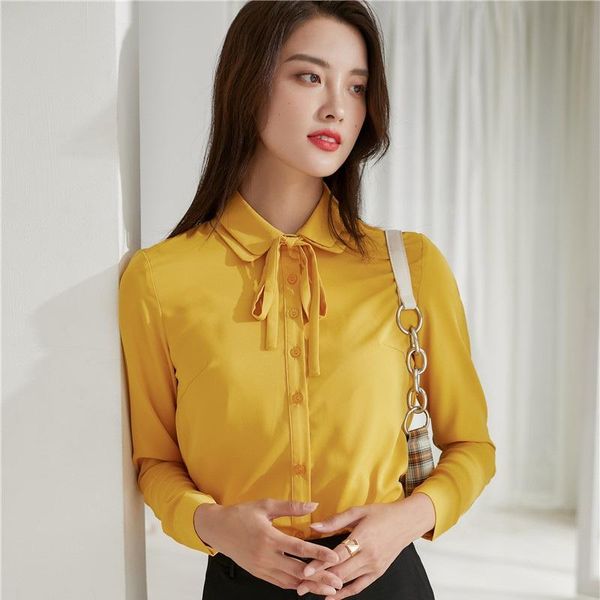 women's blouses & shirts fashion female yellow blouse women long sleeve office ladies work clothes ol, White
women's blouses & shirts fashion female yellow blouse women long sleeve office ladies work clothes ol, White
