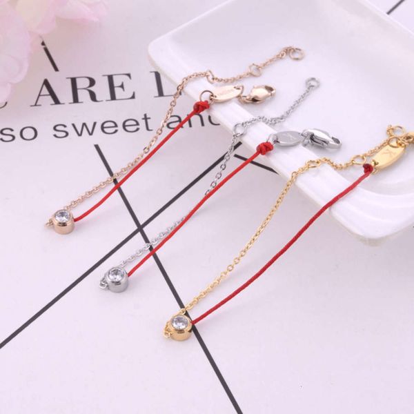 new year transshipment chain half 18k rose gold single diamond simple korean red rope bracelet girl, Black
new year transshipment chain half 18k rose gold single diamond simple korean red rope bracelet girl, Black