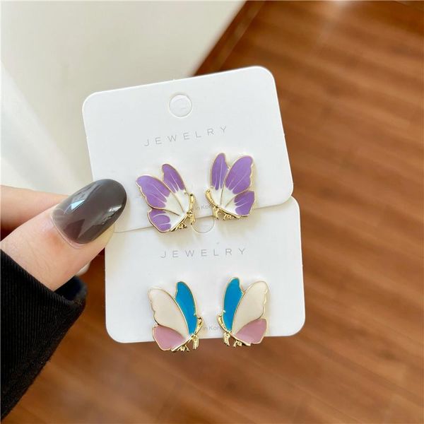 stud color butterfly earrings female korean temperament is small and simple, summer all-match cute fresh earrings., Golden;silver
stud color butterfly earrings female korean temperament is small and simple, summer all-match cute fresh earrings., Golden;silver