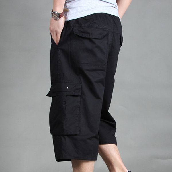 summer cotton men's capris fattening oversize sports elastic fat man shorts loose tooling pants, Black
summer cotton men's capris fattening oversize sports elastic fat man shorts loose tooling pants, Black