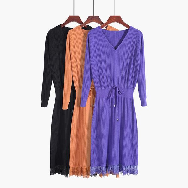 casual dresses fund 2021 autumn/winter knitting lace dress with cultivate one morality base v-neck pure color, Black;gray
casual dresses fund 2021 autumn/winter knitting lace dress with cultivate one morality base v-neck pure color, Black;gray