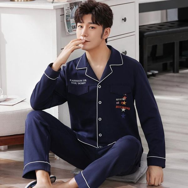 men's sleepwear 100% cotton long sleeve pajama sets for men 2021 autumn suit pyjama male loungewear homewear home clothes, Black;brown
men's sleepwear 100% cotton long sleeve pajama sets for men 2021 autumn suit pyjama male loungewear homewear home clothes, Black;brown