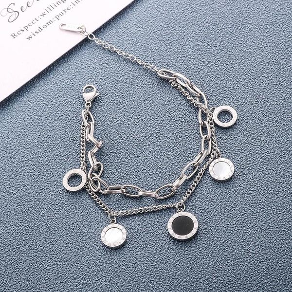 charm bracelets stainless steel layered bracelet for women roman numerals shell hand chain gold link jewelry, Golden;silver
charm bracelets stainless steel layered bracelet for women roman numerals shell hand chain gold link jewelry, Golden;silver