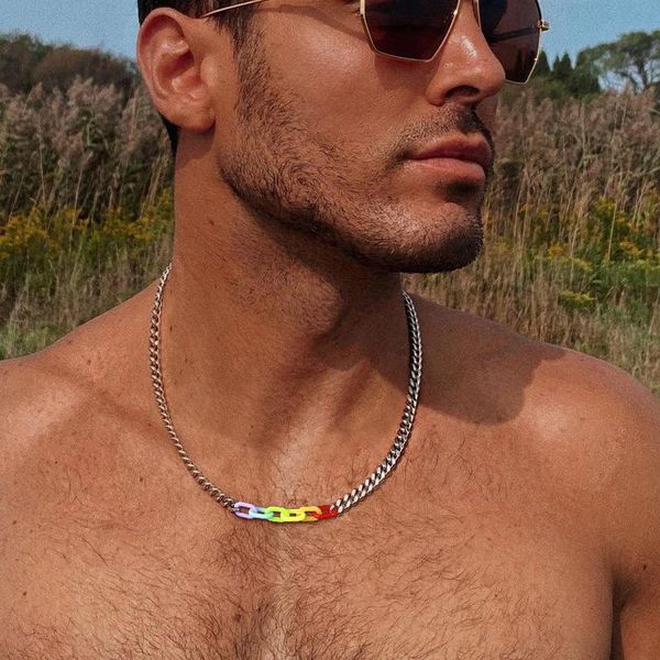 pendant necklaces cuban chain necklace metal stainless steel with rubber rainbow pride link for men jewelry, Silver
pendant necklaces cuban chain necklace metal stainless steel with rubber rainbow pride link for men jewelry, Silver