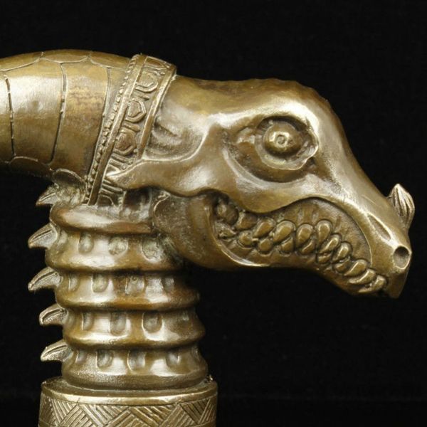 collectible old handwork carving bronze monster statue cane head walking stick, Silver
collectible old handwork carving bronze monster statue cane head walking stick, Silver