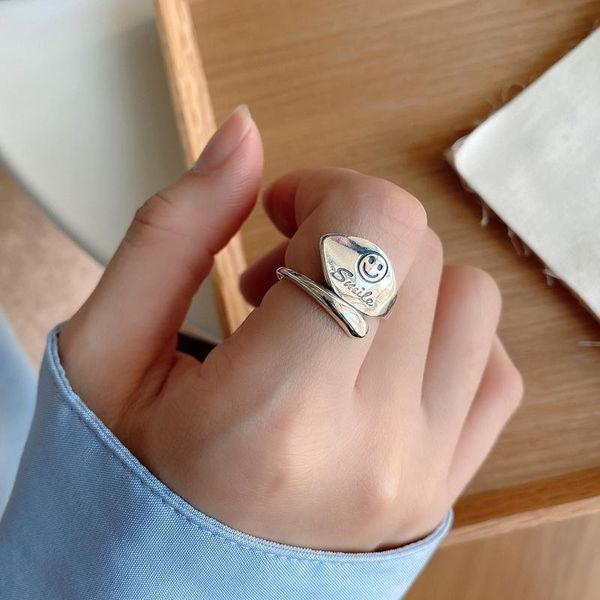 cluster rings silvology 925 sterling silver letter smile korea vintage glossy fun face leaf open for women friendship jewelry gift, Golden;silver
cluster rings silvology 925 sterling silver letter smile korea vintage glossy fun face leaf open for women friendship jewelry gift, Golden;silver