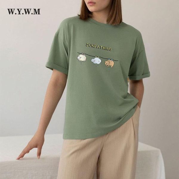 women's t-shirt wywm 2021 funny cartoon printed tshirts women harajuku loose kawaii graphic t shirts summer oversized short sleeve fema, White
women's t-shirt wywm 2021 funny cartoon printed tshirts women harajuku loose kawaii graphic t shirts summer oversized short sleeve fema, White