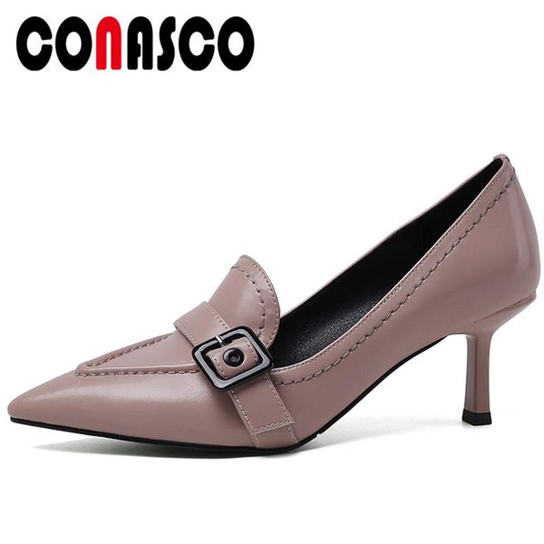 dress shoes conasco euro style elegant genuine leather woman pumps high heels pointed toe office casual buckle strap shallow, Black
dress shoes conasco euro style elegant genuine leather woman pumps high heels pointed toe office casual buckle strap shallow, Black