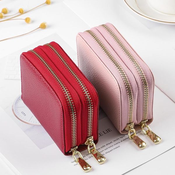 card holders business holder prevent rfid red/blue/pink/purple/black bank/id/ wallet women/men double zipper case, Brown;gray
card holders business holder prevent rfid red/blue/pink/purple/black bank/id/ wallet women/men double zipper case, Brown;gray