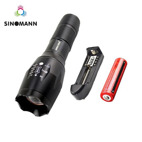 led 4000 lumens xml-t6 torch zoomable light lampe torche flashlights torches