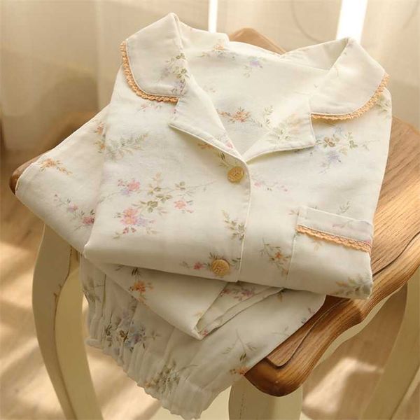 hanxiuju sweet beige 100% cotton pajama sets for women spring autumn floral print long sleeve loose casual comfortable sleepwear 211007, Black;red
hanxiuju sweet beige 100% cotton pajama sets for women spring autumn floral print long sleeve loose casual comfortable sleepwear 211007, Black;red