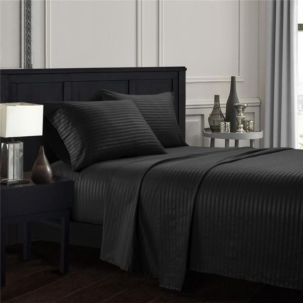 sheets & sets 3/4 pcs solid black bedding striped bed sheet set satin linens luxury linen ( fitted sheet+flat sheet+ case
sheets & sets 3/4 pcs solid black bedding striped bed sheet set satin linens luxury linen ( fitted sheet+flat sheet+ case