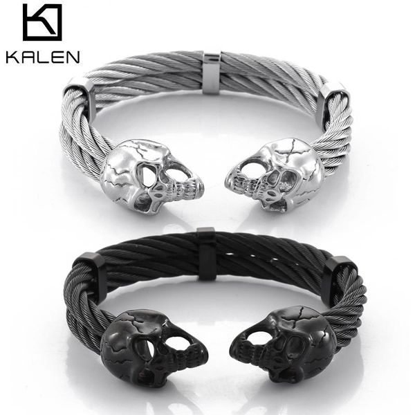 bangle skull cable wire bracelets bangles punk cuff men boy jewelry accessories stainless steel fashion double layer bracelet, Black
bangle skull cable wire bracelets bangles punk cuff men boy jewelry accessories stainless steel fashion double layer bracelet, Black