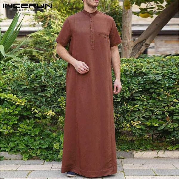 ethnic clothing men muslim kaftan islamic arabic jubba thobe cotton solid color stand collar short sleeve robes middle east caftan s-5xl inc, Red
ethnic clothing men muslim kaftan islamic arabic jubba thobe cotton solid color stand collar short sleeve robes middle east caftan s-5xl inc, Red